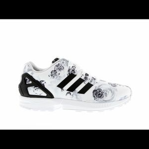 Rare black/white floral Adidas zx flux torisions